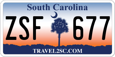 SC license plate ZSF677