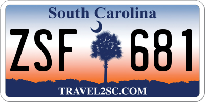 SC license plate ZSF681