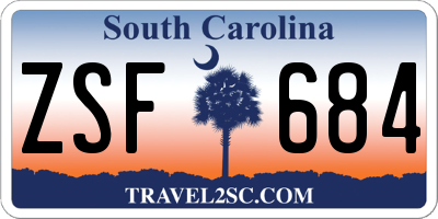 SC license plate ZSF684