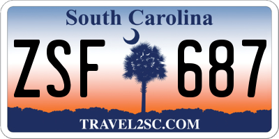 SC license plate ZSF687