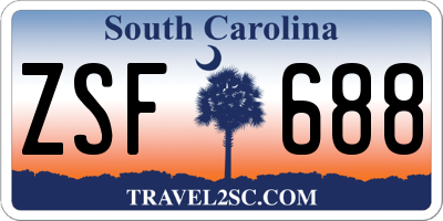 SC license plate ZSF688