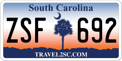 SC license plate ZSF692