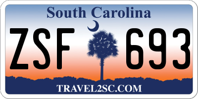 SC license plate ZSF693