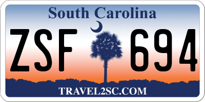 SC license plate ZSF694
