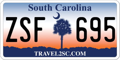 SC license plate ZSF695