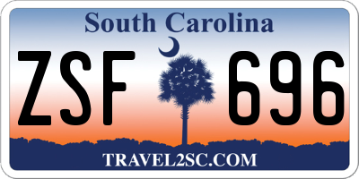 SC license plate ZSF696