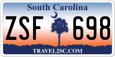 SC license plate ZSF698