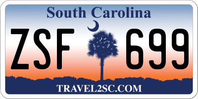 SC license plate ZSF699