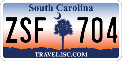 SC license plate ZSF704