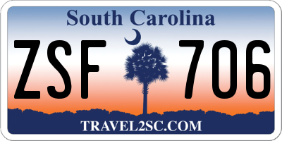 SC license plate ZSF706