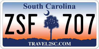SC license plate ZSF707