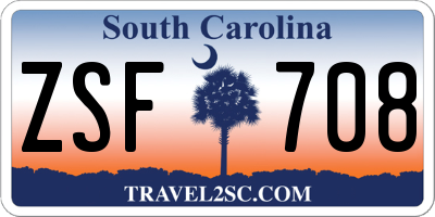 SC license plate ZSF708