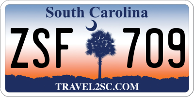 SC license plate ZSF709