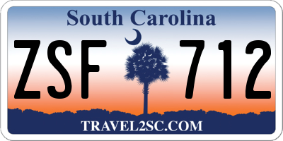 SC license plate ZSF712