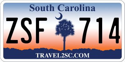 SC license plate ZSF714