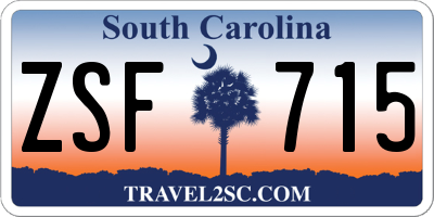 SC license plate ZSF715