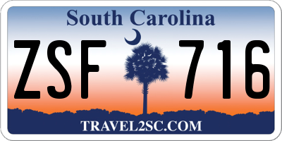 SC license plate ZSF716