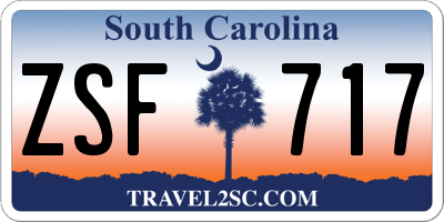 SC license plate ZSF717