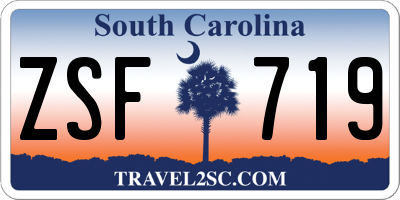 SC license plate ZSF719