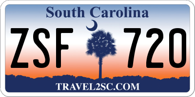 SC license plate ZSF720