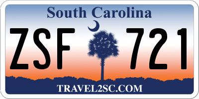 SC license plate ZSF721