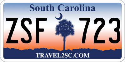 SC license plate ZSF723