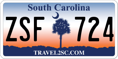 SC license plate ZSF724