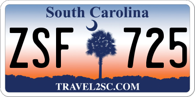 SC license plate ZSF725