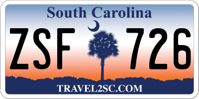 SC license plate ZSF726