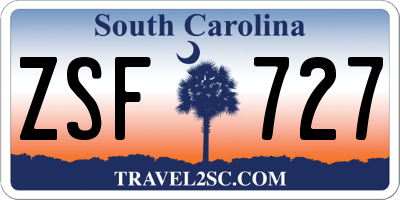 SC license plate ZSF727