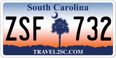 SC license plate ZSF732