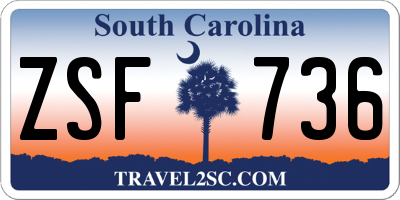 SC license plate ZSF736
