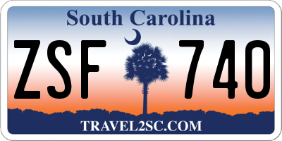 SC license plate ZSF740