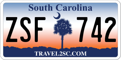 SC license plate ZSF742