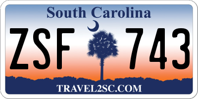 SC license plate ZSF743