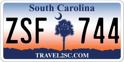SC license plate ZSF744