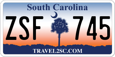 SC license plate ZSF745