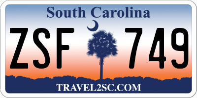 SC license plate ZSF749