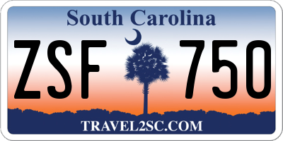 SC license plate ZSF750
