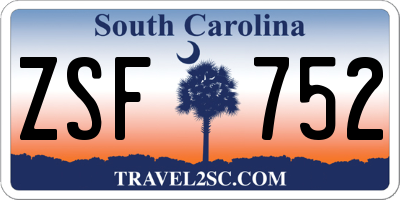 SC license plate ZSF752
