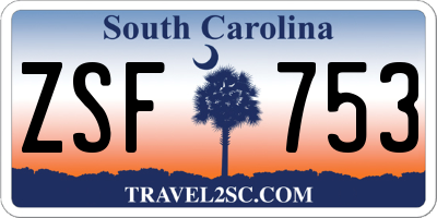 SC license plate ZSF753