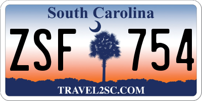 SC license plate ZSF754