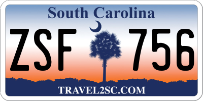 SC license plate ZSF756
