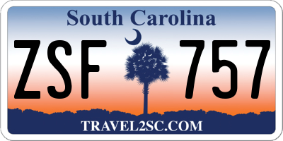 SC license plate ZSF757