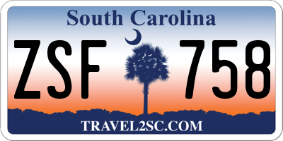 SC license plate ZSF758
