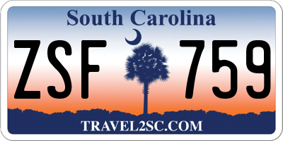 SC license plate ZSF759