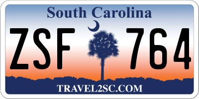 SC license plate ZSF764
