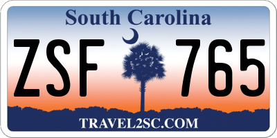 SC license plate ZSF765