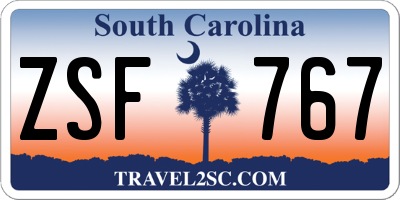 SC license plate ZSF767