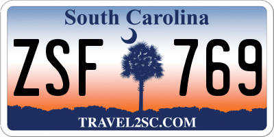 SC license plate ZSF769
